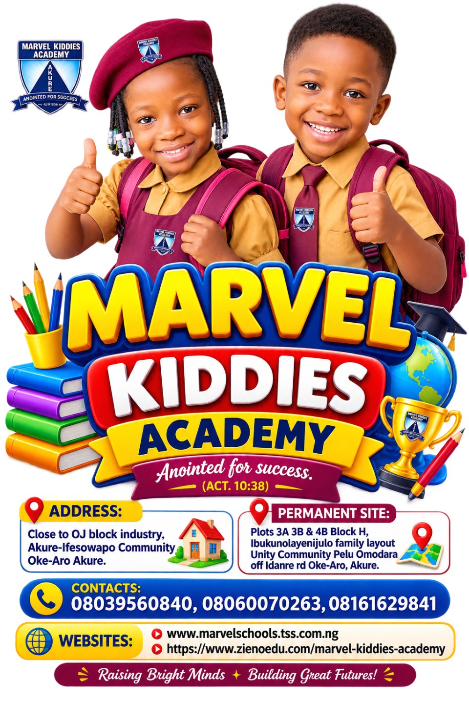 Marvel Kiddies Academy website showcase