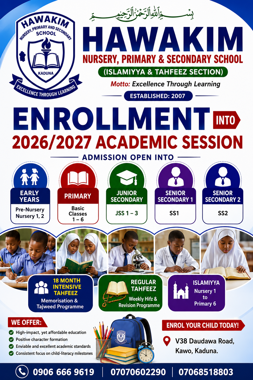 Hawakim Nursery primary and secondary school kawo kaduna website showcase